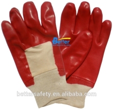 100% Cotton Lined Red Rubber PVC Coated Rigger Gloves