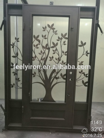 Artistic iron front door design