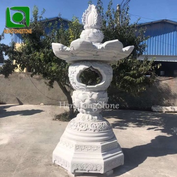 Japanese Religious Marble Lantern Sculpture