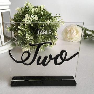 Chic Custom Acrylic Table Number Sign