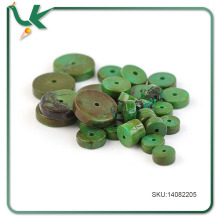 15.5" Strand Genuine Disk Turquoise Spacer Beads