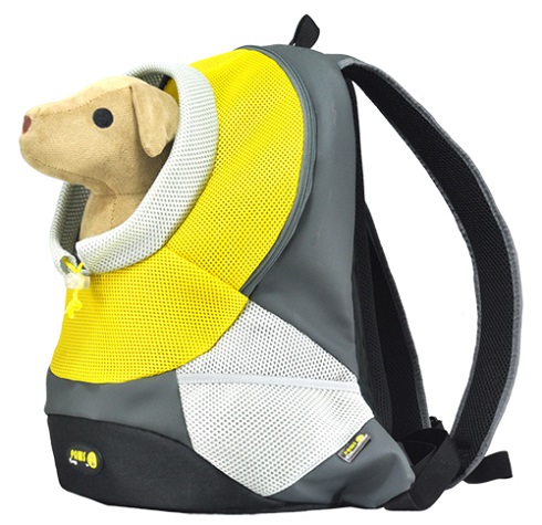 Sac à dos pour animaux de compagnie en PVC et en filet XLarge jaune