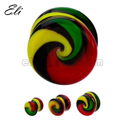 2014 Wholesale Pyrex Glass Saddle Plug And Tunnel Piercing Body Jewelry