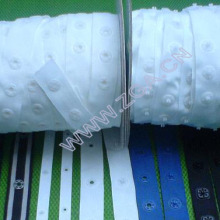 Snap button tape with plastic button