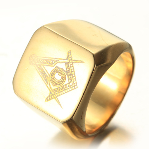 Stainless Steel Signet Pattern Ring