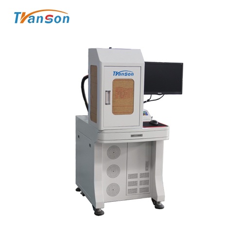 Enclosed fiber laser marker with computor and desk