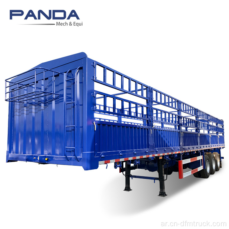 البضائع السائبة 60T 3axle fence نصف شاحنة مقطورة