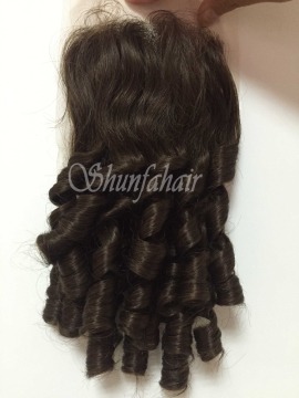 virgin indian curly top closure. hair closure piece, Swiss lace closure lace top closure Brazilian hair closures
