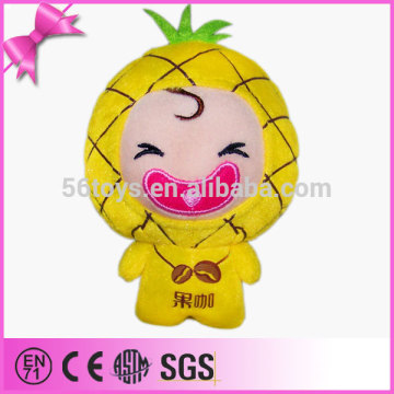 custom stuffed fruit plush apple toy and pineapple toy pendant