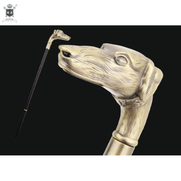 A dog-head decorated walking stick