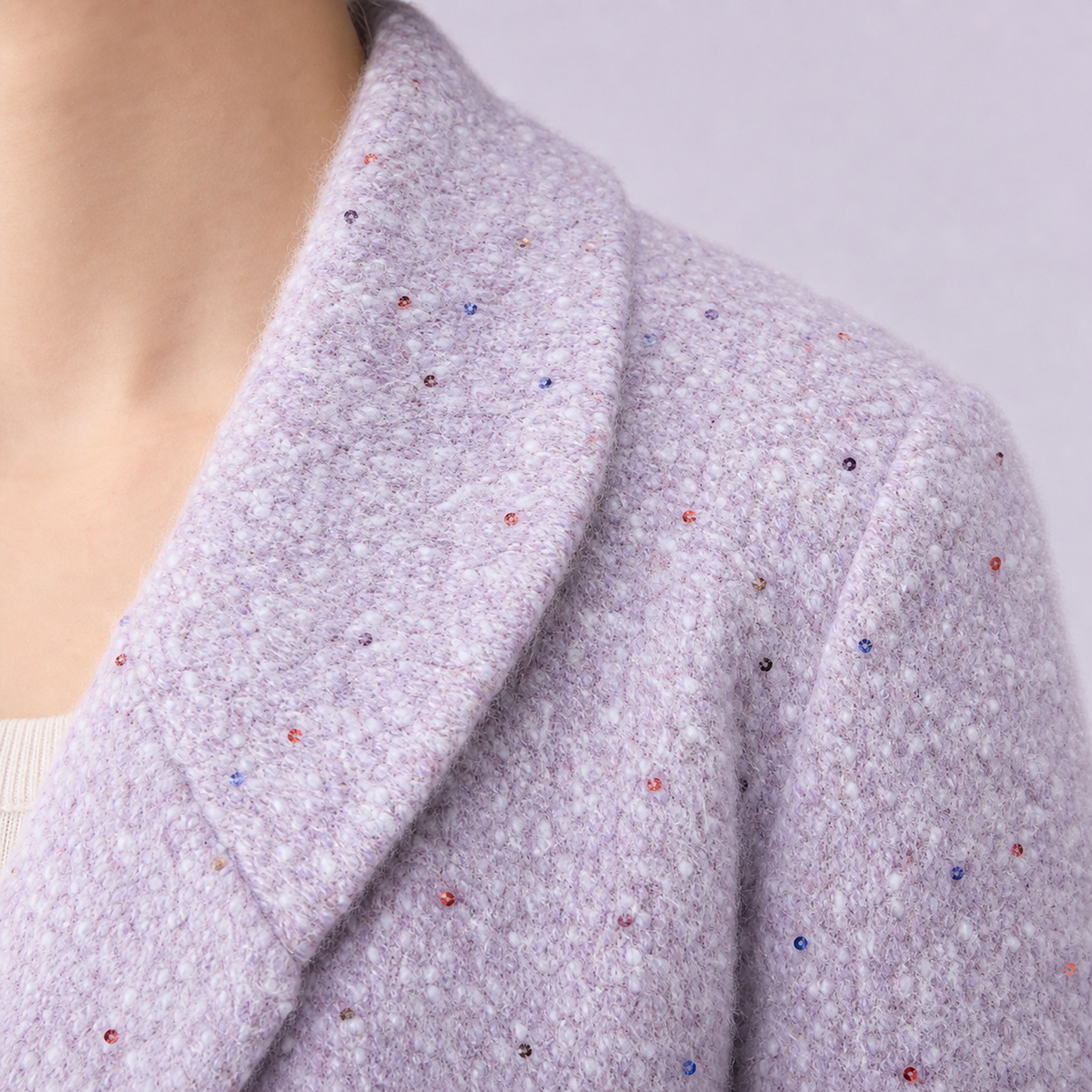 ເນື້ອຜ້າ Sequin Boucle Sequin Boucle Fabric