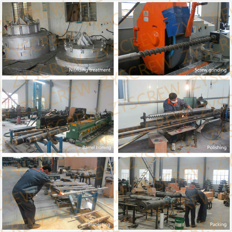 Pembuatan skru tunggal dan silinder tong extruder untuk profil PET / PS / PP / PC dan extruder lembaran