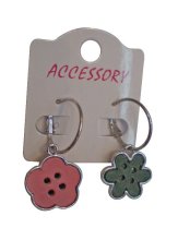 button alloy earring