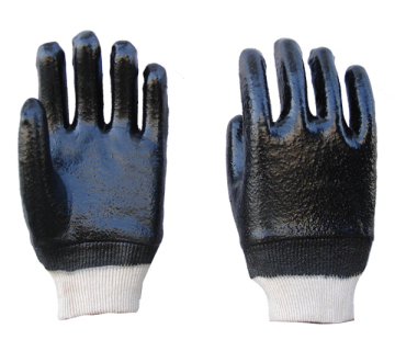 Black PVC Anti-oil coated gloves