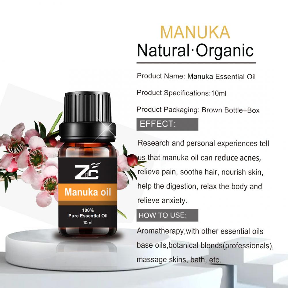 Óleo de Manuka 100% de óleo puro e natural usado em cuidados com os cabelos da pele