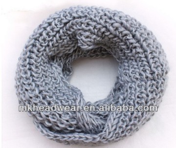 Unisex plain hand knitted lady winter snood&scarf