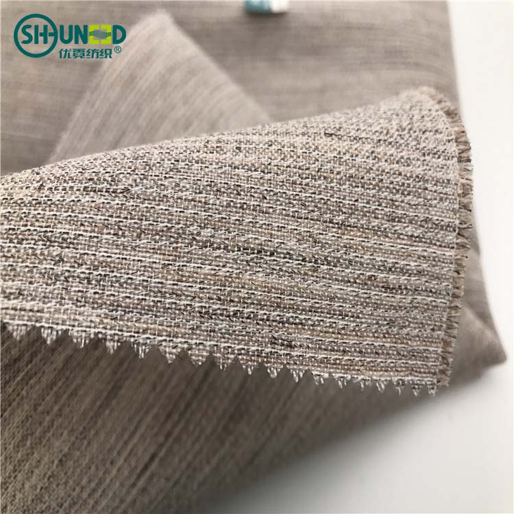 Natural horse hair interlining for suit polyester/viscose/cotton woven horse hail fabric chest interlining for men's suit/coat