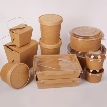 Hot Popular Customized Packaging Boxes Takeaway disposable biodegradable Paper Box Salad Food Containers Wholesale from China