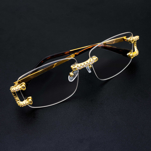 Rimless Metal Sunglasses Fashion Rimless Diamond Glasses Manufactory