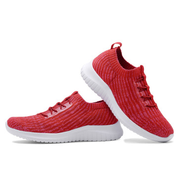 TIOSEBON Breathable Shallow Lace-Up Knit Shoes Women Sports Sneakers Ladies Shoes Lightweight Womens Shoes Flats