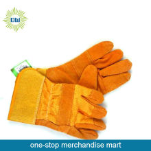 Fireman Orange color leather glove