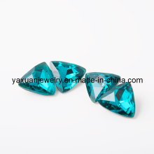 Blue Triangle Shape Crystal Glass Stone Beads