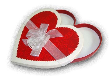 Empty Heart Shape Gift Box With Ribbon