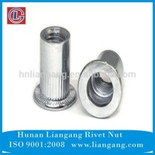 China Made Furniture Flat Head Spline Body Rivet Nut Threaded Insert Nut