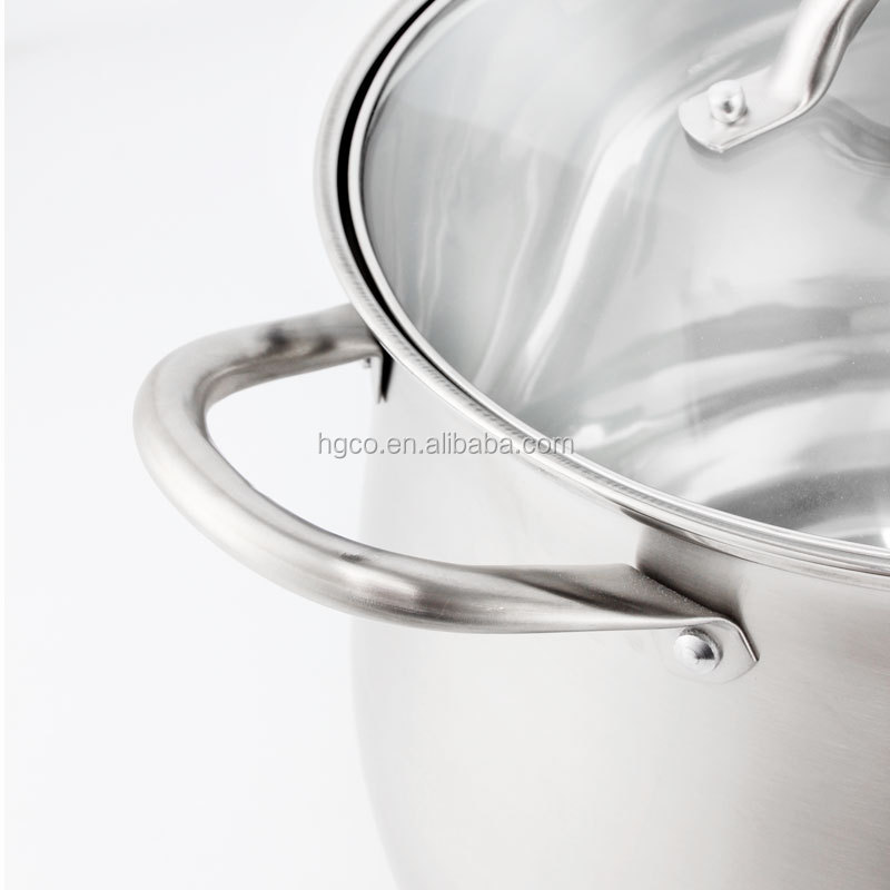 HG wholesales high quality ss 304 stainless steel soup pot with steamer