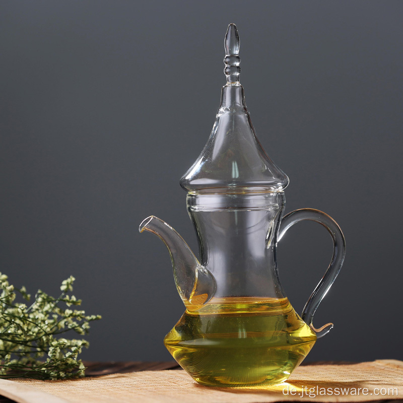 Kaffee-Tee-Blatt-Glas-Teekanne mit Stövchen