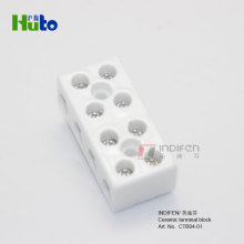 Ceramic Terminal 4 Way Connector Block Porcelain Ceramic Connecting Terminal
