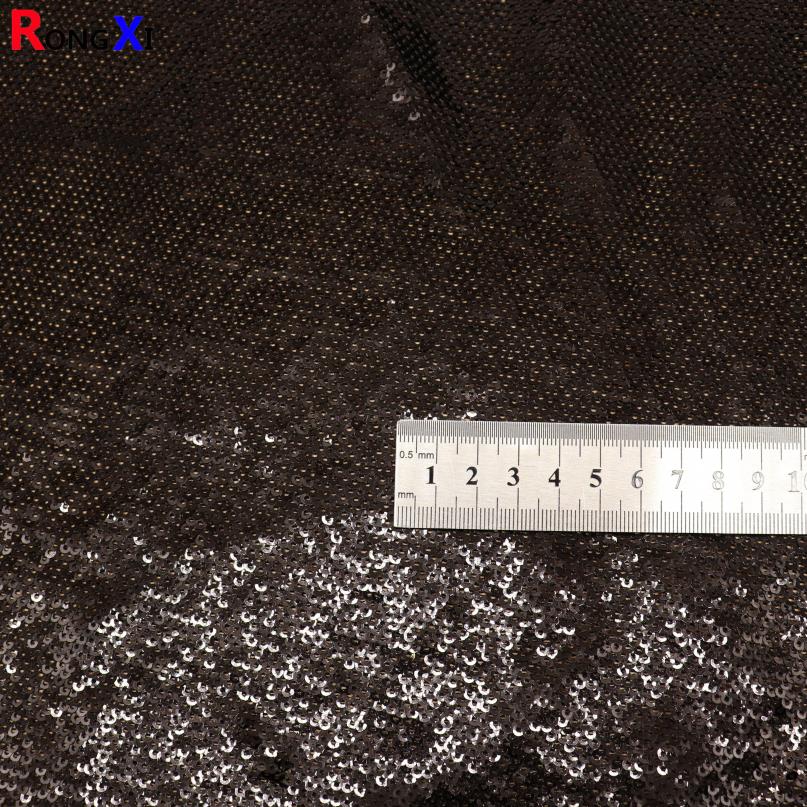 RXF1258 Hot Selling 3Mm Black Sequin Fabric With Low Price
