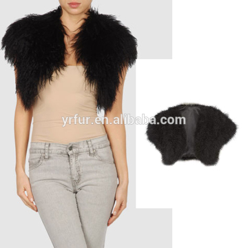 YR477B Elegant Party Short Version Fluffy Feather Outwear Vest Shrug