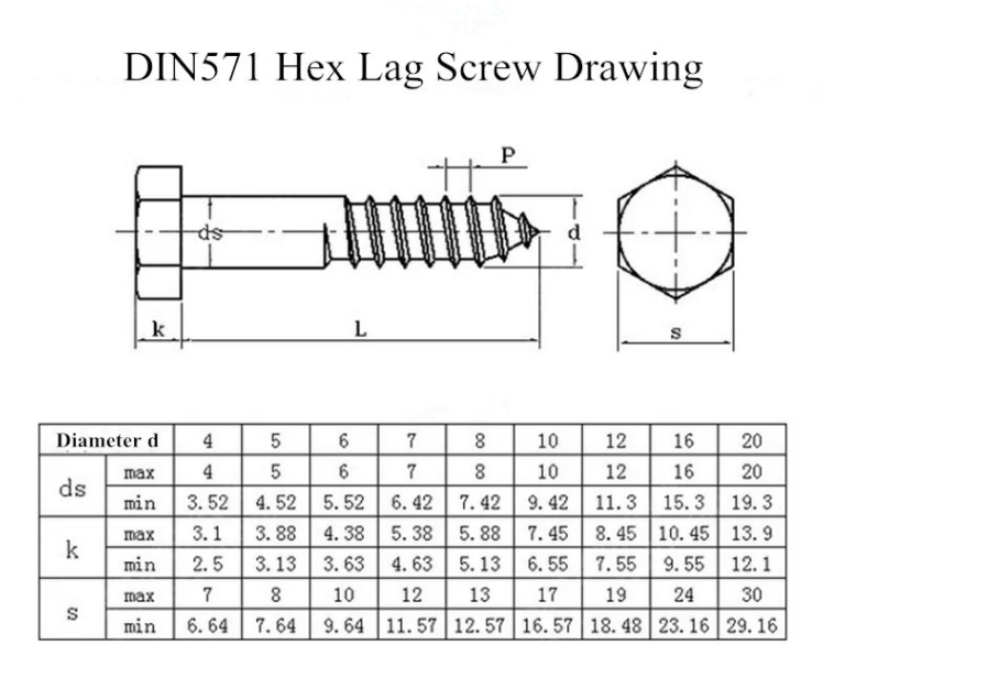 Electro Galvanized Wood Screw DIN571 good quality and best price  handan factory