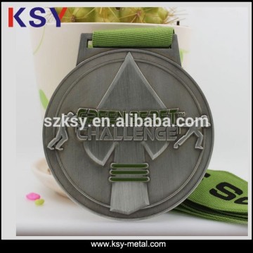 High quality Brushed gunmetal custom finisher medals with Lanyard