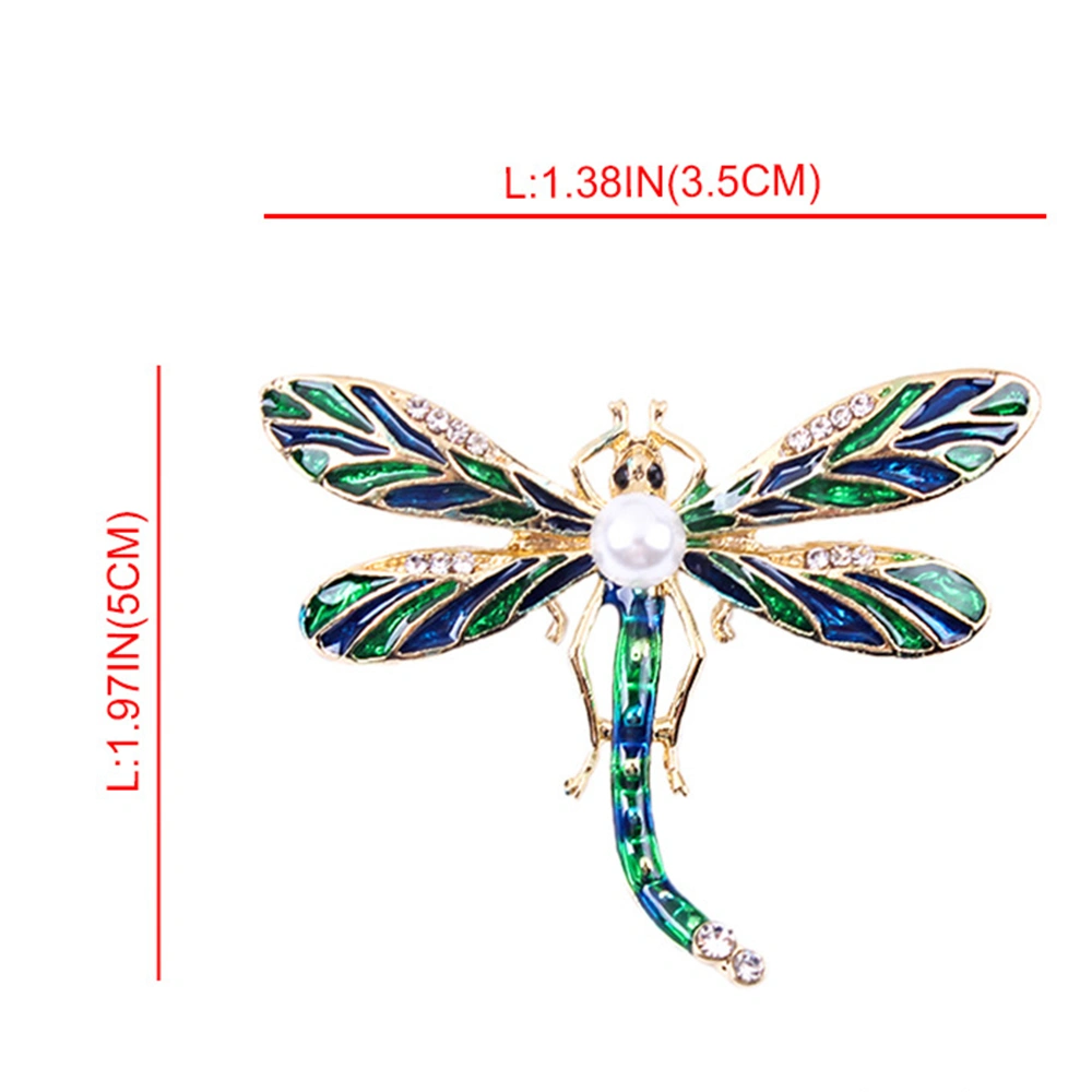 Dragonfly Color Oil Painting Pearl Art Versatile Brooch