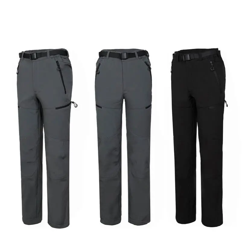 Outdoor Men Waterproof Windproof Sports Pants Breathable Soft Shell Pants Mountaineering Ski Pants