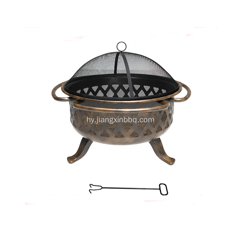 Garden Treasures Black Steel Wood Burning Fire Pit