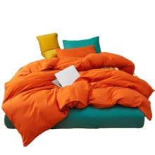Micro Peach Fabric Contrast Color Cotton Bed Sheets and Pillow Cover Set