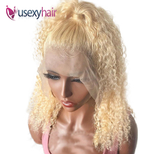 Blonde virgin hair lace frontal 613 wigs transparent hd lace front bob wigs human hair blonde curly wigs for black women
