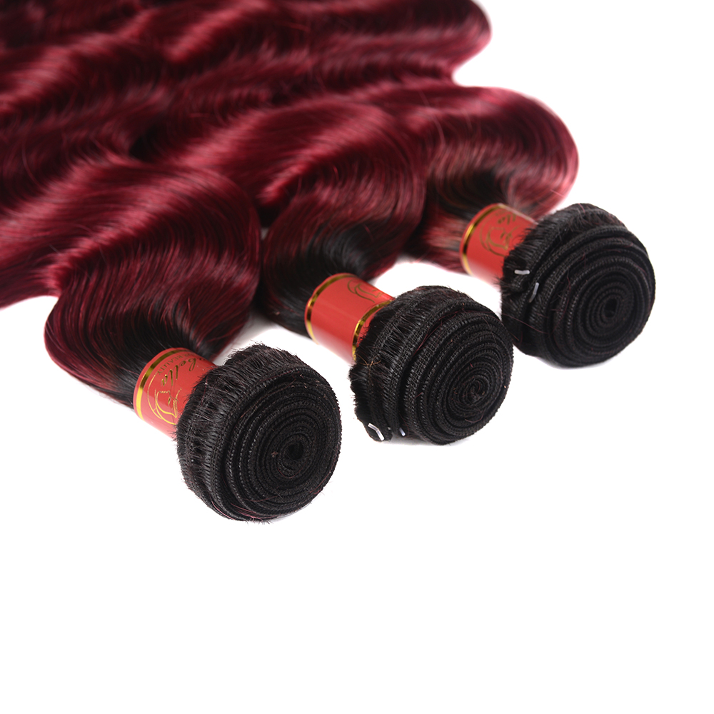 Factory Direct Wholesale 40 Inch Red Wine T1b99j Body Wave 100% Virgin Peruvian Body Wave Bundle