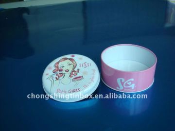 round cosmetic tin box, round cosmetic tin can