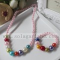 Baby Girl Toddler Imitation Pearl Round Chunky Bead Necklace