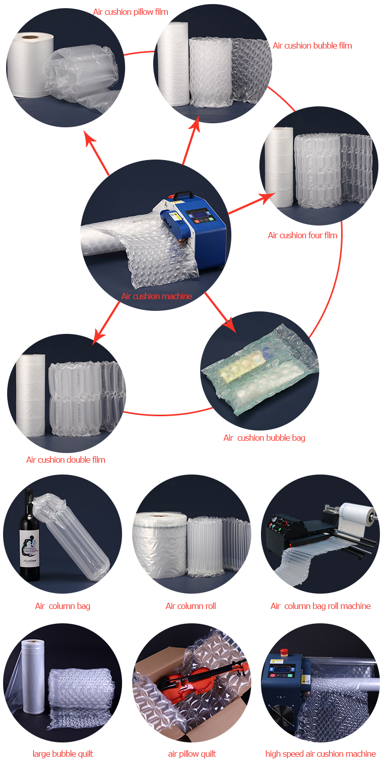 Air Column Roll Inflatable Packaging Computer Safety Wholesale Air Column Cushion Bubble Plastic Wrap Roll