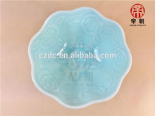 Korean style porcelain celadon soup bowl set in flower shape