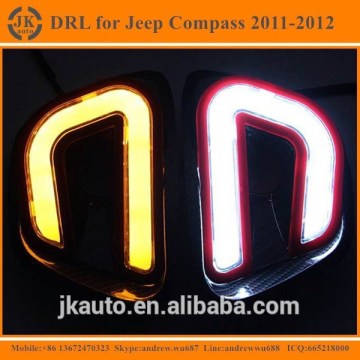 Hot Sale Carbon Fibre LED Daytime Running Light for Jeep Compass Light Guide LED DRL for Jeep Compass 2013 2014