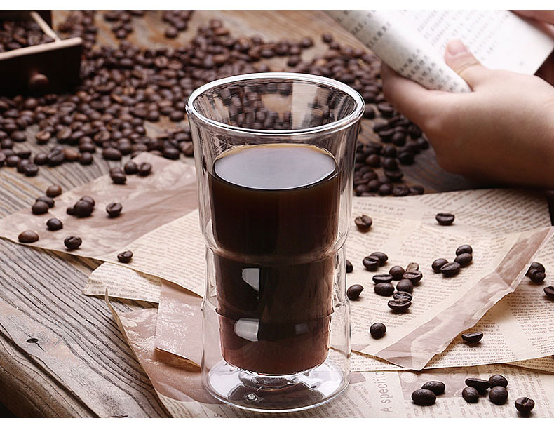 tazza di caffè riutilizzabile in vetro borosilicato per bere bicchieri isolanti tazze per bevande calde espresso