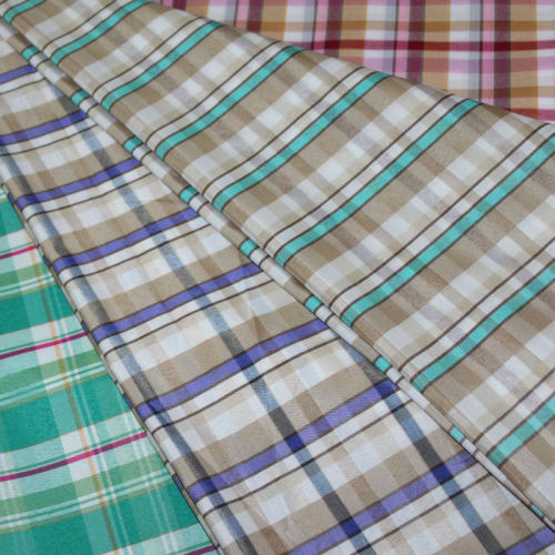 NEW 100% POLY POLYESTER MULTICHECK WOVEN YARN DYED FABRIC FOR SHIRT
