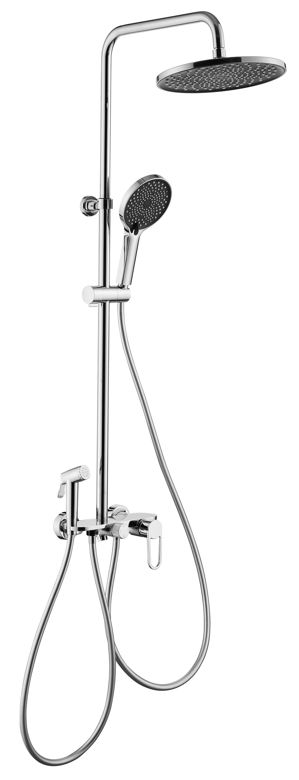 Modern Wall Mount Shower Mixer With Spray