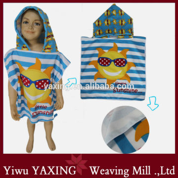 Microfiber printed baby poncho towel